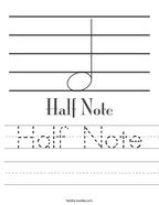 Half Note Handwriting Sheet