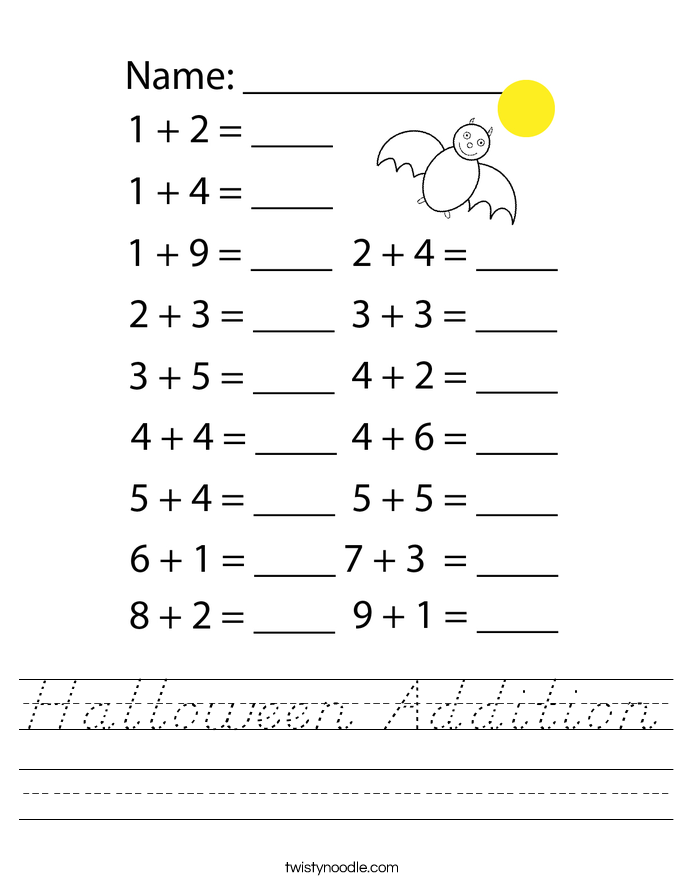 Halloween Addition Worksheet