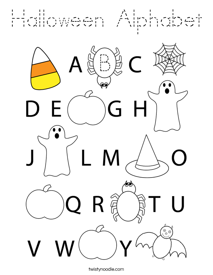 Halloween Alphabet Coloring Page