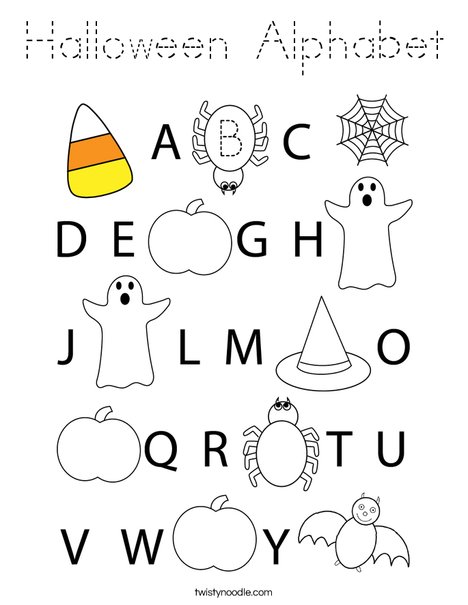Halloween Alphabet Coloring Page