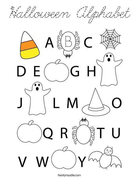 Halloween Alphabet Coloring Page