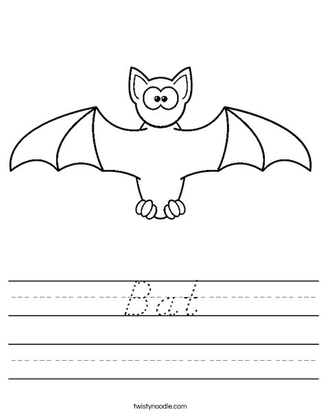 Halloween Bat Worksheet