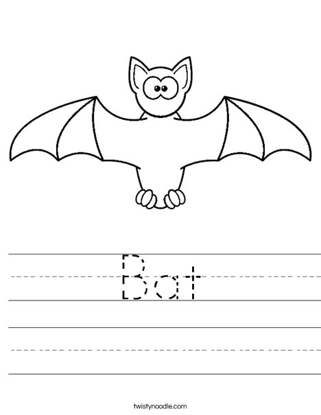 Halloween Bat Worksheet
