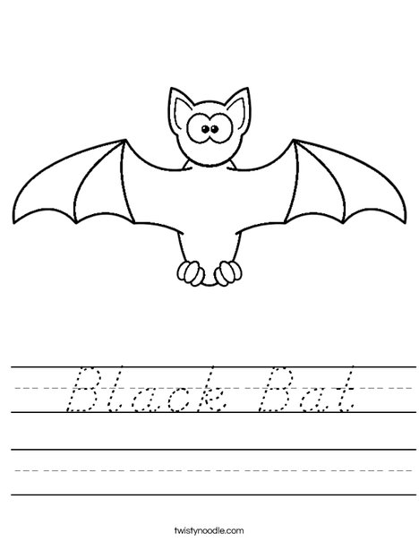 Halloween Bat Worksheet
