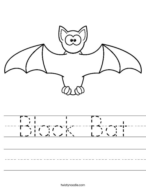 Halloween Bat Worksheet