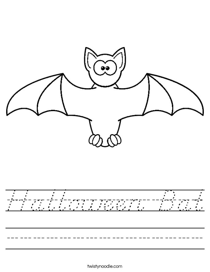 Halloween Bat Worksheet