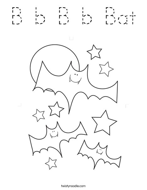 Halloween Bats and Stars Coloring Page