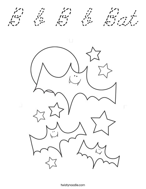 Halloween Bats and Stars Coloring Page