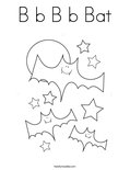 B b B b Bat Coloring Page