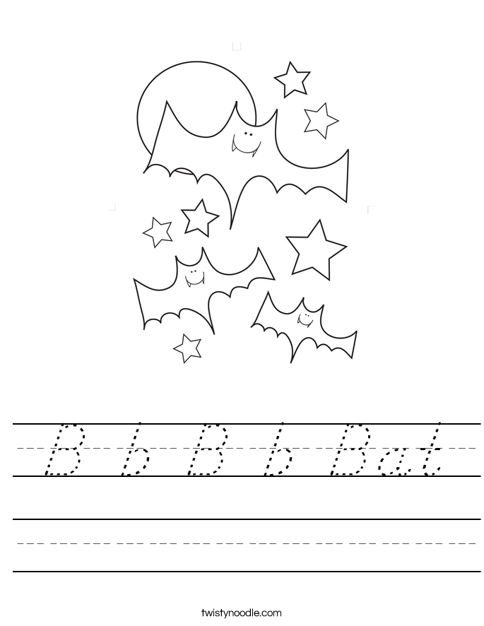 B b B b Bat Worksheet