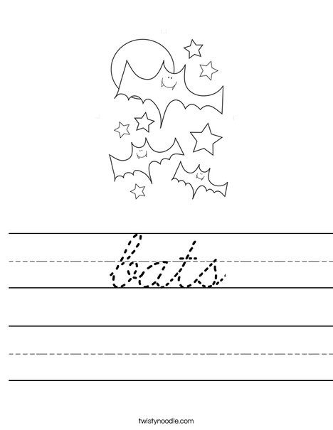 Halloween Bats and Stars Worksheet