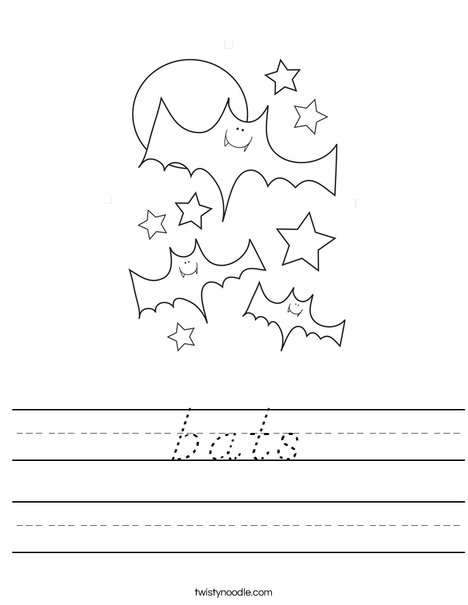 Halloween Bats and Stars Worksheet