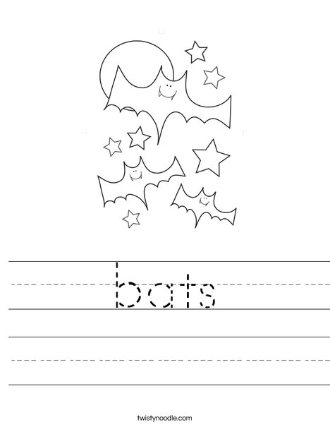 Halloween Bats and Stars Worksheet