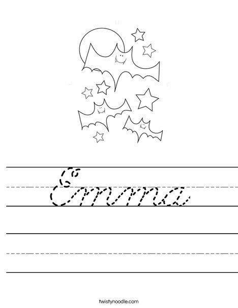 Halloween Bats and Stars Worksheet