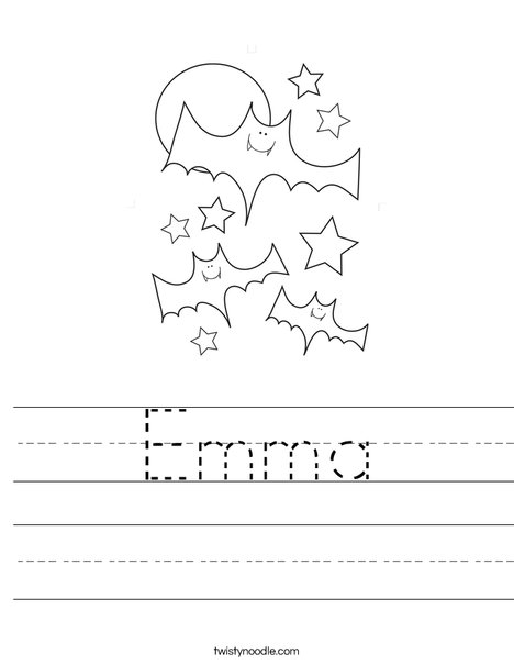 Halloween Bats and Stars Worksheet