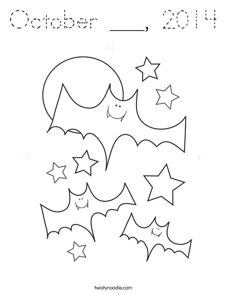 Halloween Bats and Stars Coloring Page