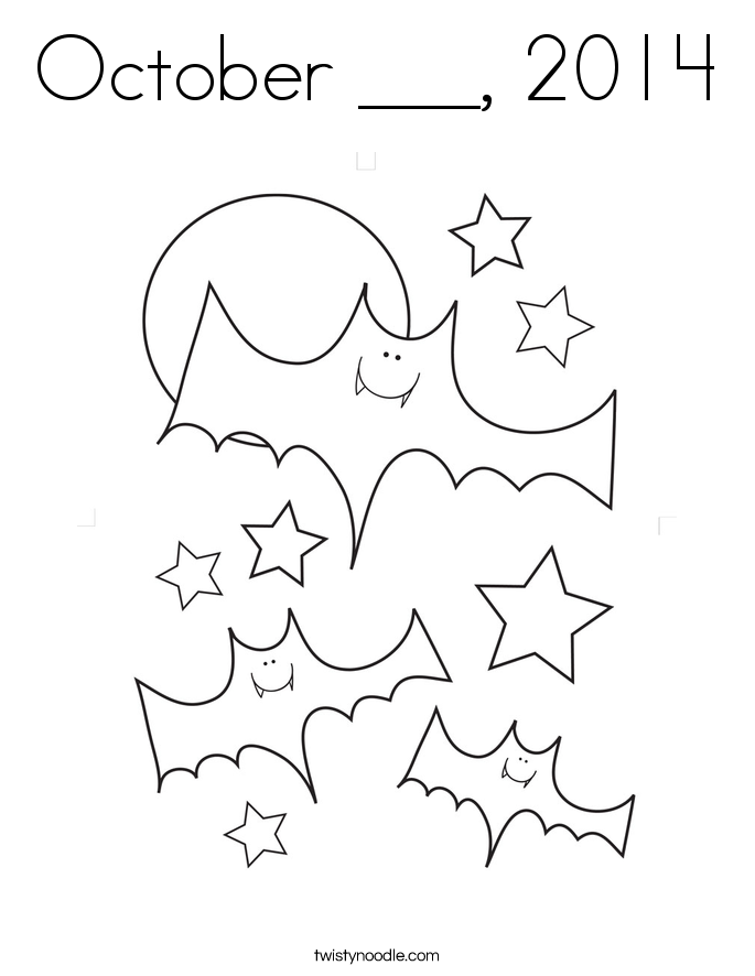 October ___, 2014 Coloring Page