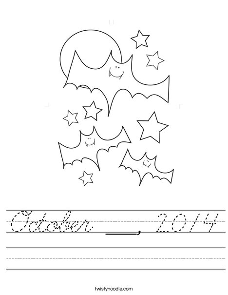 Halloween Bats and Stars Worksheet