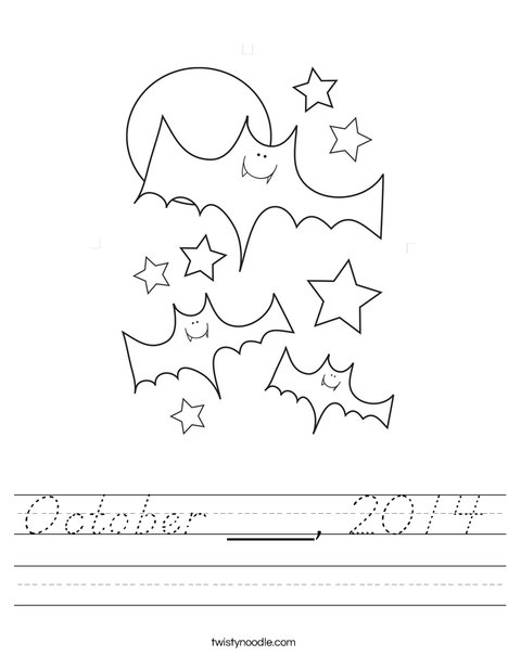 Halloween Bats and Stars Worksheet