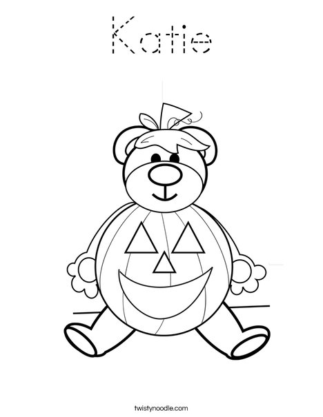 Halloween Bear Coloring Page