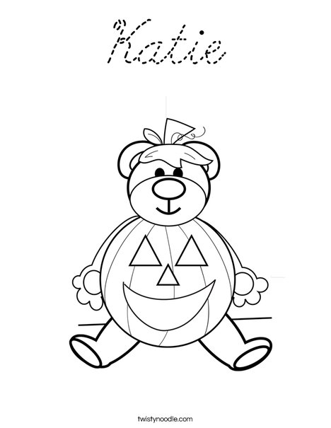 Halloween Bear Coloring Page