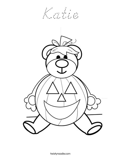 Halloween Bear Coloring Page