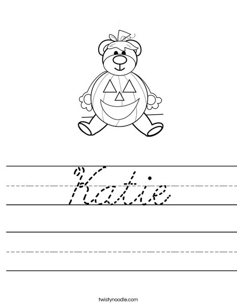 Halloween Bear Worksheet