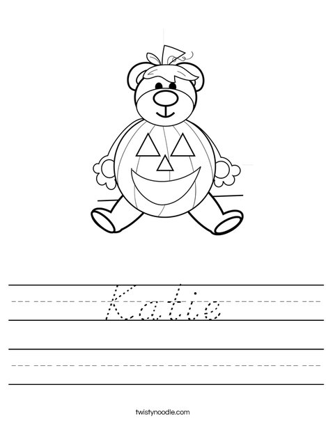 Halloween Bear Worksheet