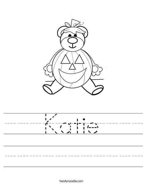 Halloween Bear Worksheet