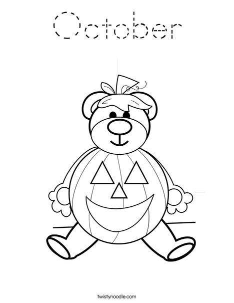 Halloween Bear Coloring Page