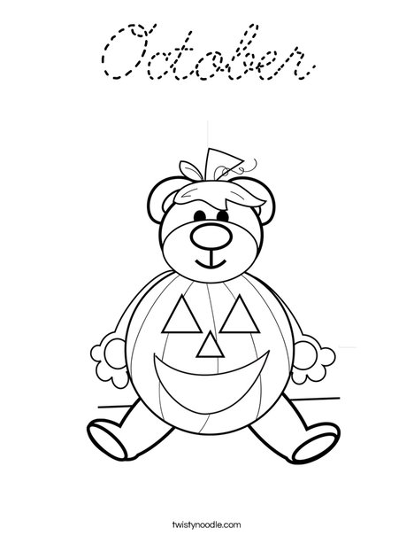 Halloween Bear Coloring Page