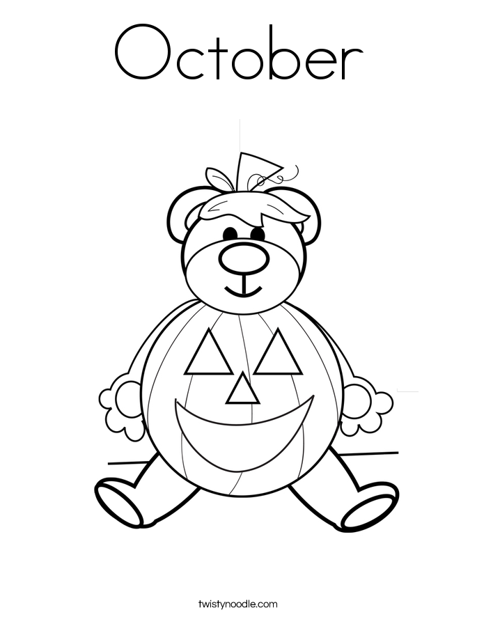 October Coloring Page - Twisty Noodle