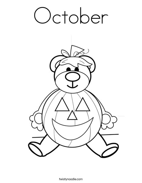 Halloween Bear Coloring Page