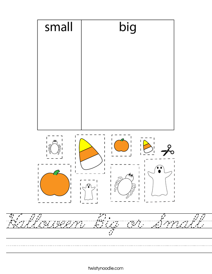 Halloween Big or Small Worksheet