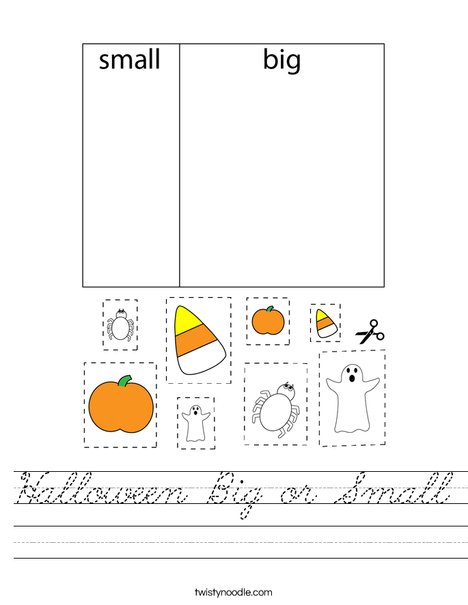 Halloween Big or Small? Worksheet