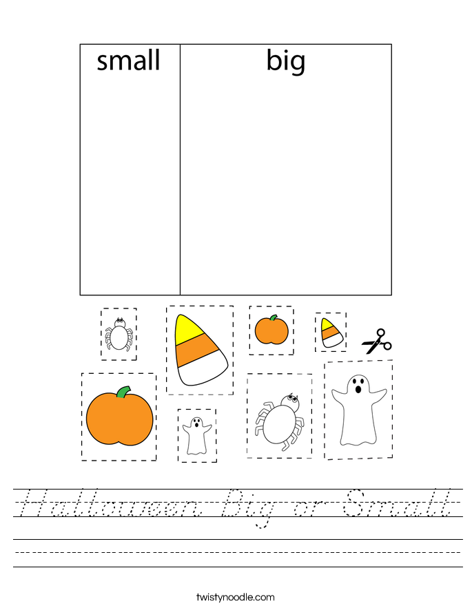 Halloween Big or Small Worksheet