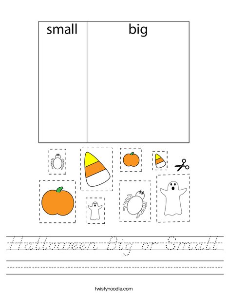 Halloween Big or Small? Worksheet