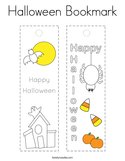 Halloween Bookmark Coloring Page