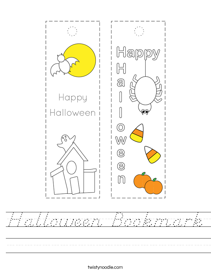 Halloween Bookmark Worksheet