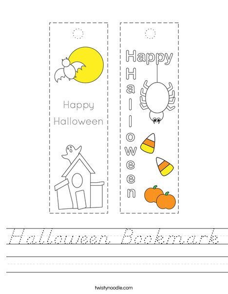 Halloween Bookmark Worksheet