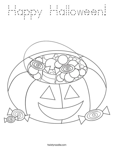 Halloween Candy Coloring Page