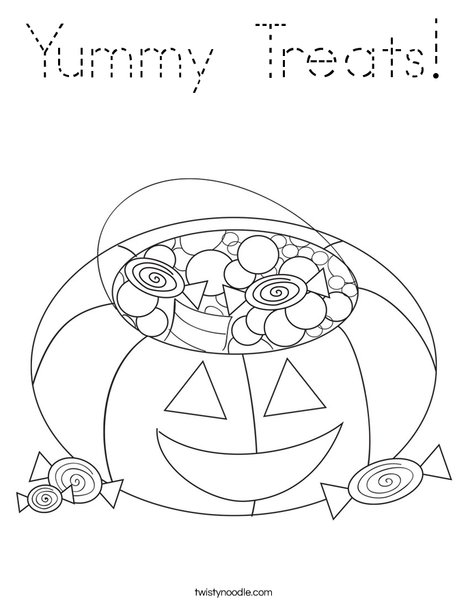 Halloween Candy Coloring Page
