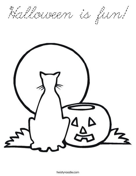 Halloween Cat Coloring Page