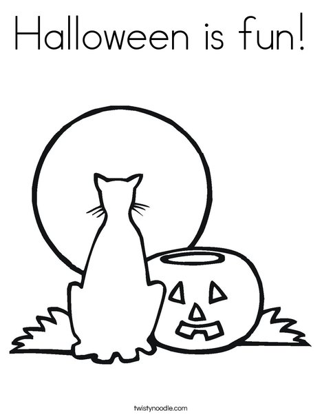 Halloween Cat Coloring Page