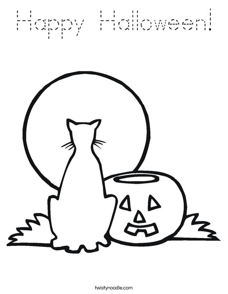 Halloween Cat Coloring Page