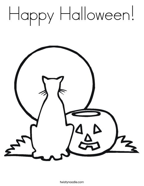 Halloween Cat Coloring Page