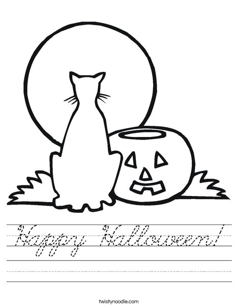 Halloween Cat Worksheet