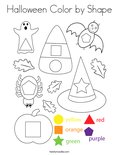 Halloween Color by Shape Coloring Page