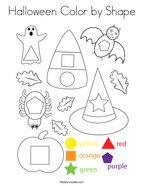 Halloween Color by Shape Coloring Page