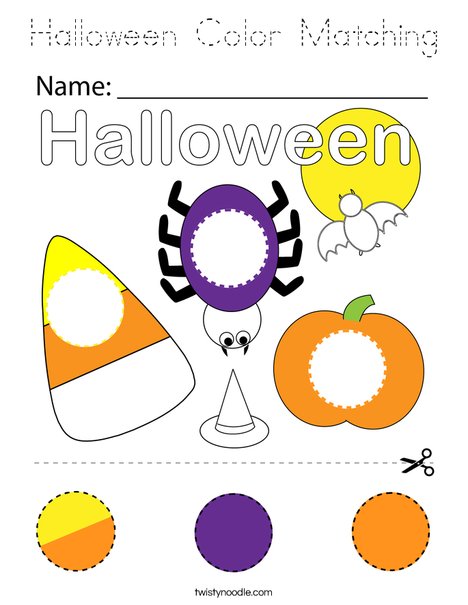 Halloween Color Matching Coloring Page